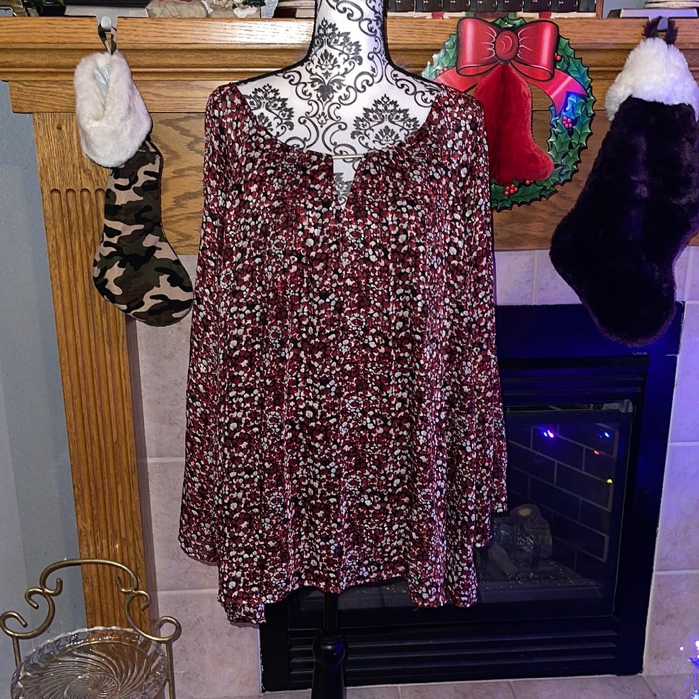 💗3/$12💗 Roz & Ali Plus Size Long Sleeve Top